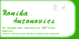 monika antonovics business card